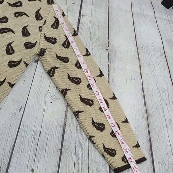 Vintage 50s Norway Knits Tan Leaf Sweater Cardigan - Picture 10 of 15